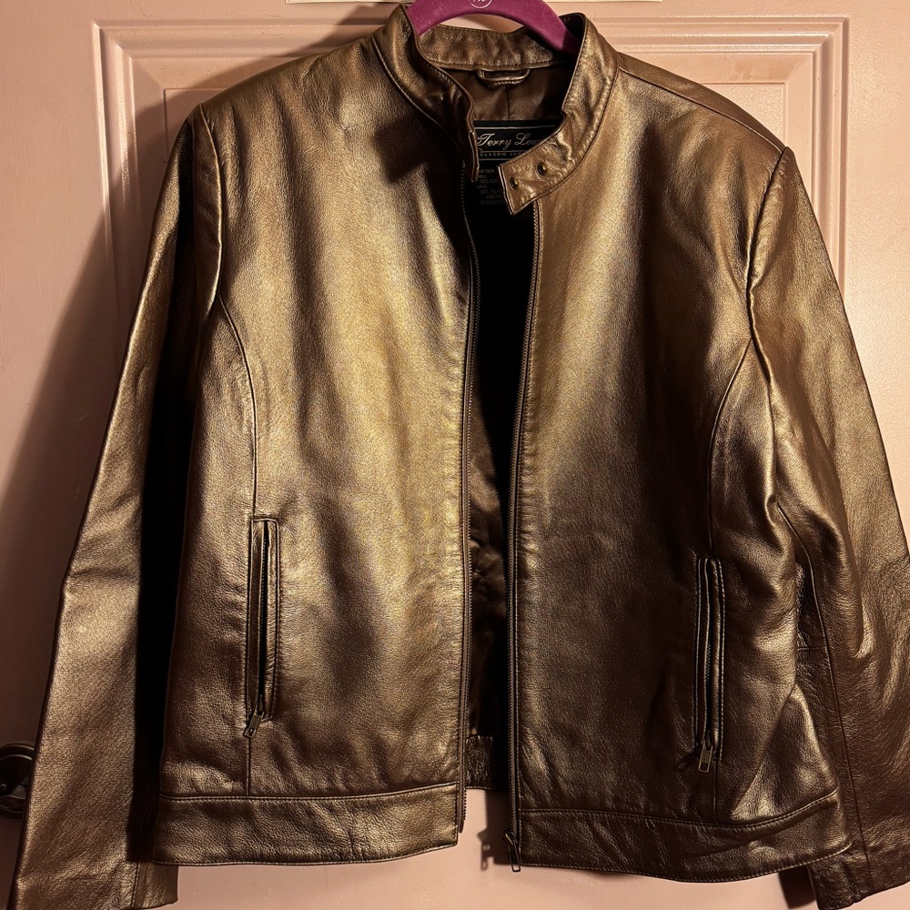 Terry Lewis Women’s 100% Genuine Leather Gold Jacket